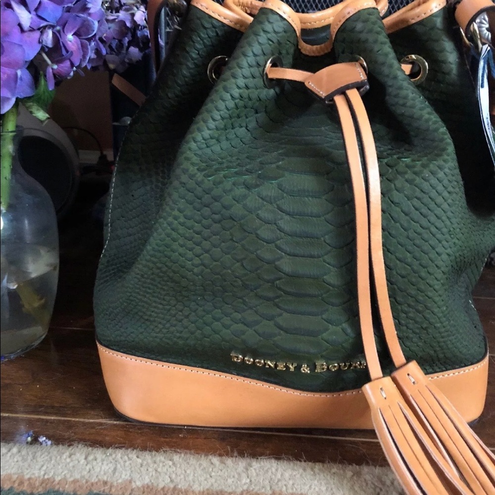 Dooney & Bourke Python Embossed Drawstring Satchel